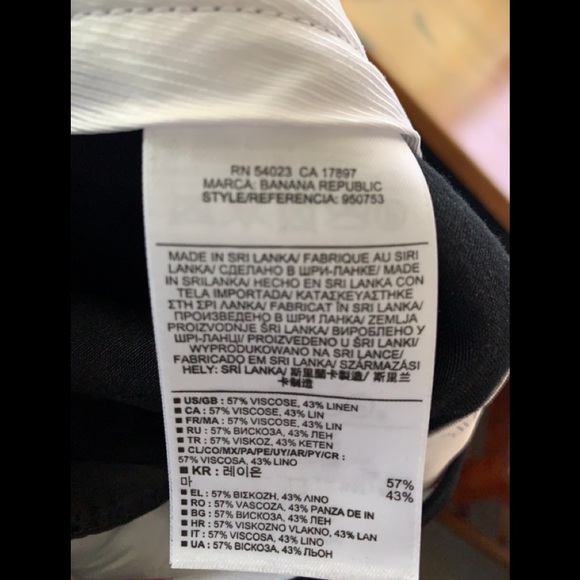 Black Linen Blend 🍌 Banana Republic pants - Picture 5 of 6